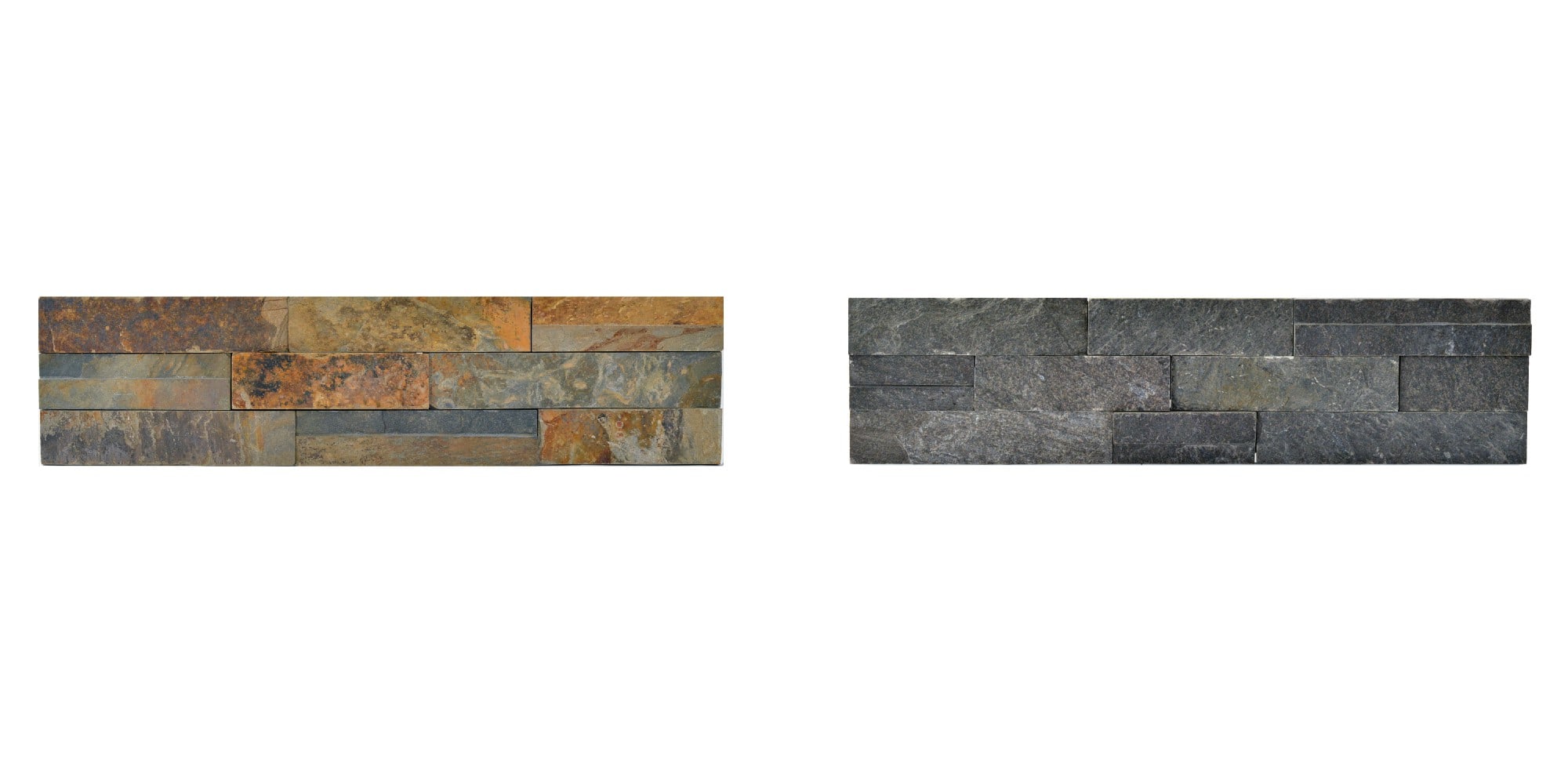 Norstone Slim Line Rock Panel Field Units in Ochre and Charcoal